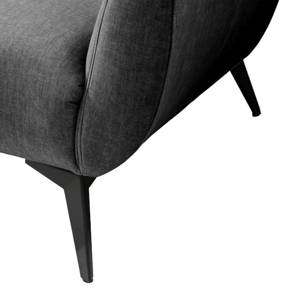 3-Sitzer-Sofa Baggio Grau B: 236 cm - Schwarz/Grau, MODERN, Holz/Textil (236/94/103cm) - Livetastic