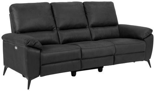 3-Sitzer-Sofa Rana - Schwarz/Grau, KONVENTIONELL, Textil (215/102/96cm) - MID.YOU