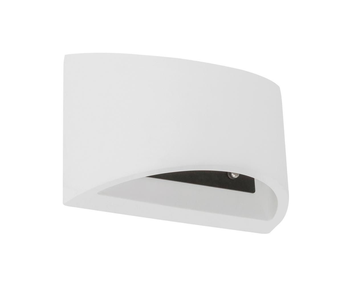 Wandleuchte 1-Flammig Indoor Weiß - Weiß, Design, Naturmaterialien (20/8,8/12cm) - Globo