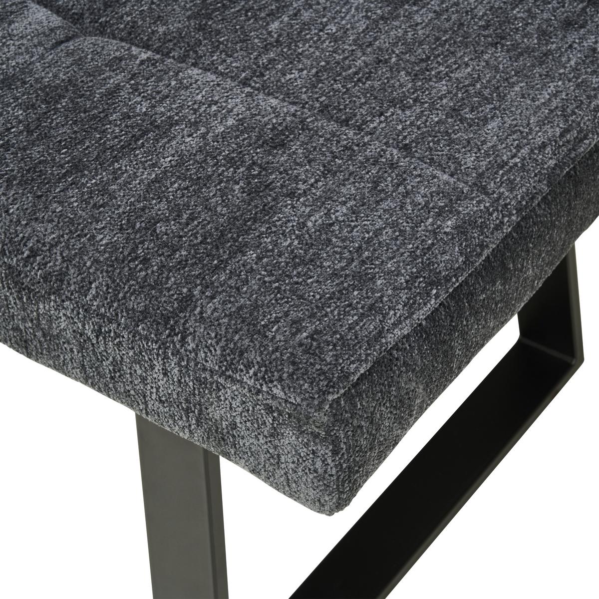 Sitzbank Magnus Dunkelgrau, B: 140 Cm - Dunkelgrau/Schwarz, LIFESTYLE, Textil/Metall (140/85/56,5cm) - MID.YOU