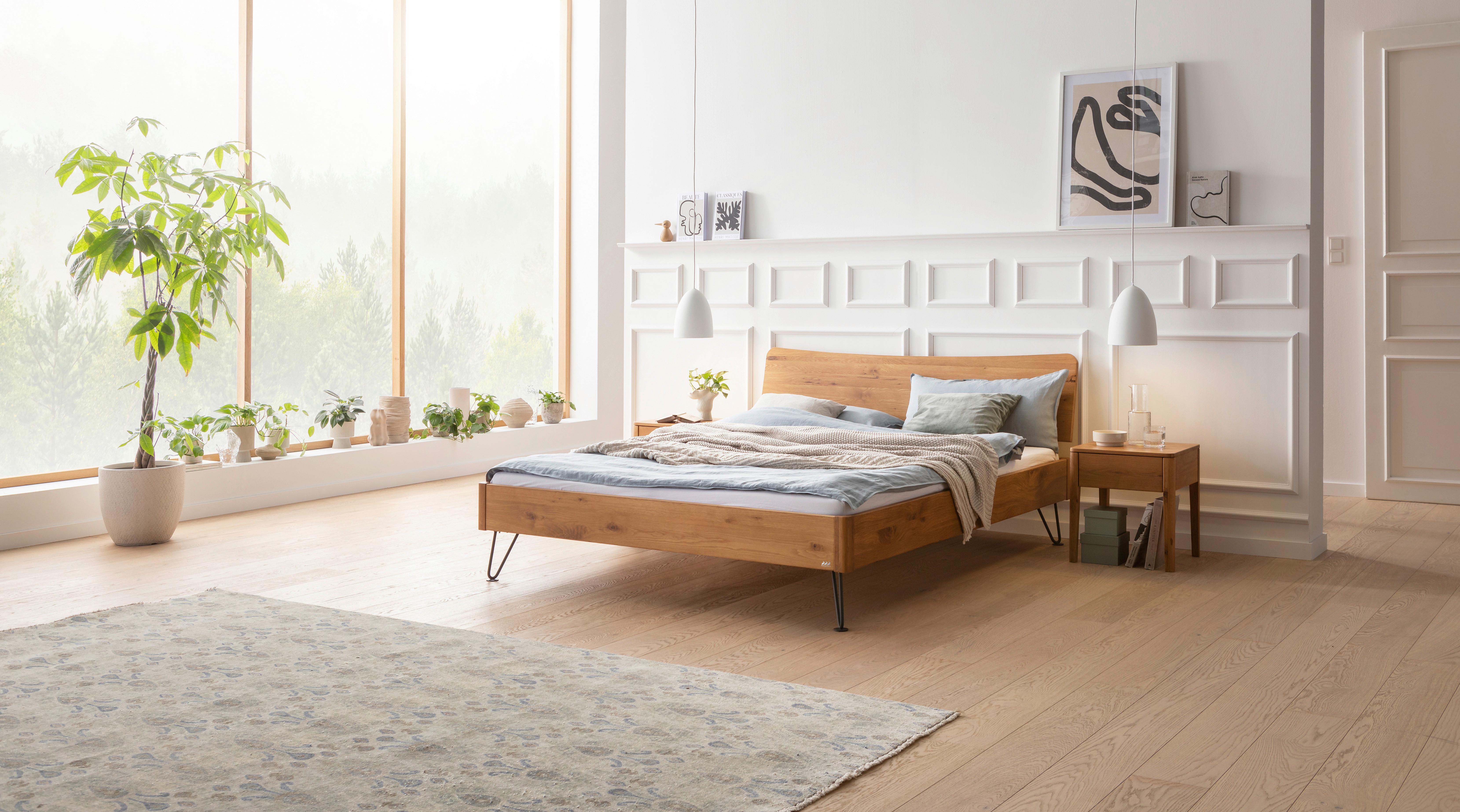 Bett Locarno Wildeiche 140x200 Cm - Wildeiche/Anthrazit, MODERN, Holz (140/200cm) - Hasena