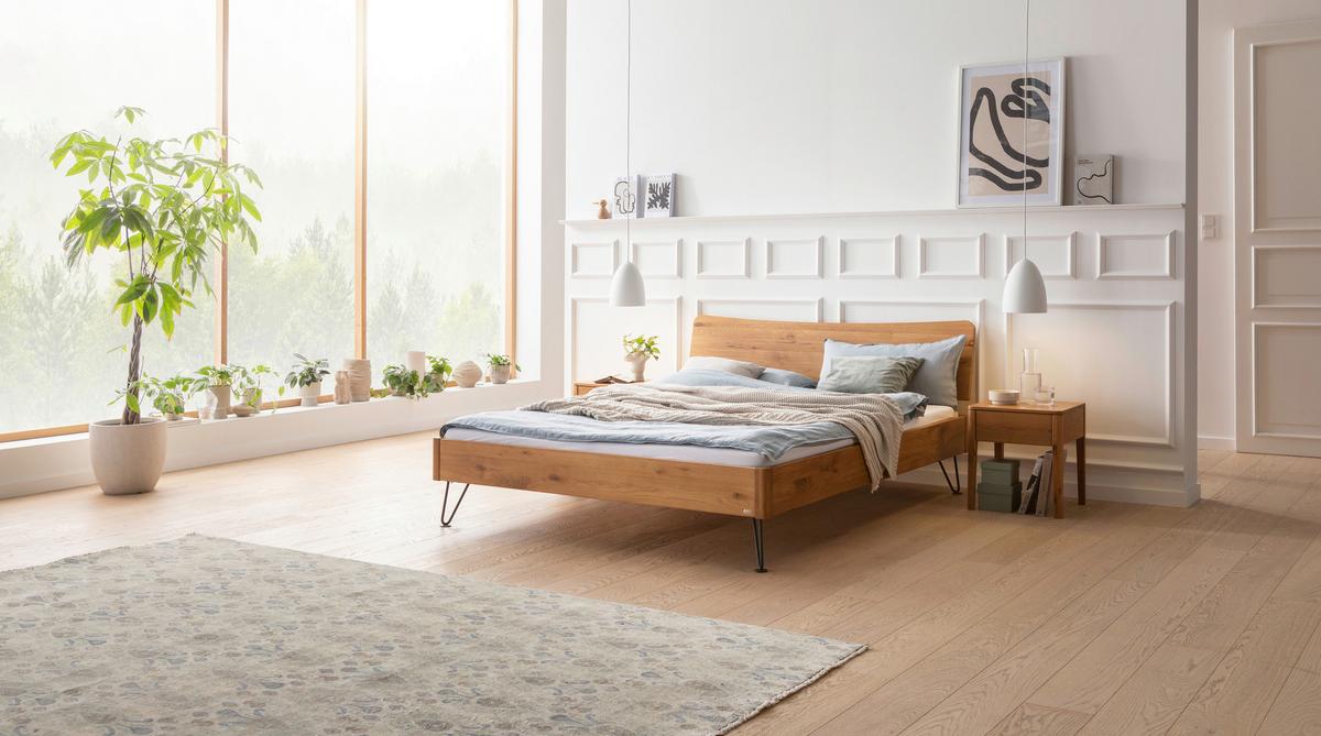 Bett Locarno Wildeiche 140x200 Cm - Wildeiche/Anthrazit, MODERN, Holz (140/200cm) - Hasena