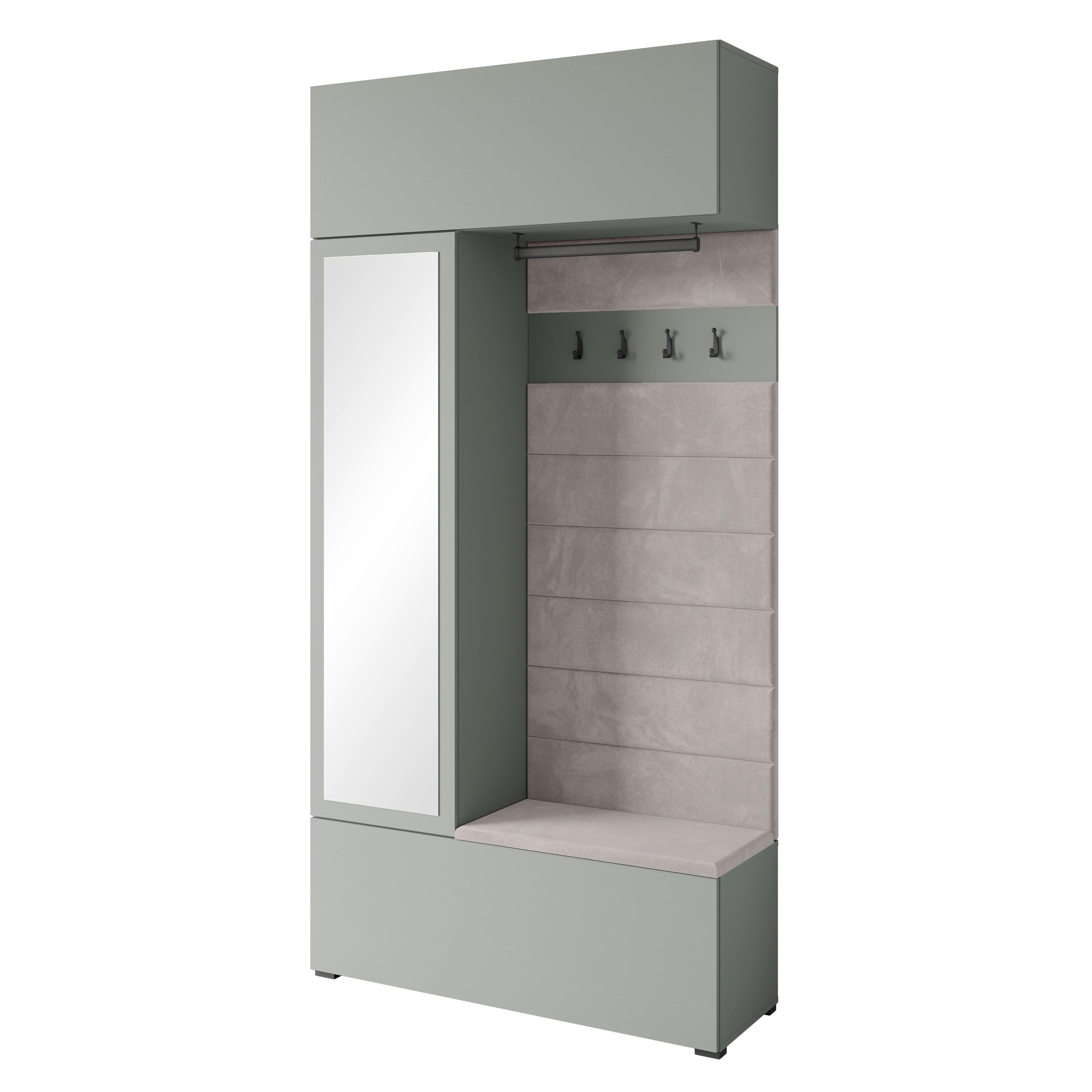 PREDSIEŇOVÝ NÁBYTOK GARDEROBE TEJO - sivozelená, Design, kompozitné drevo (115/231,9/37,5cm) - P & B
