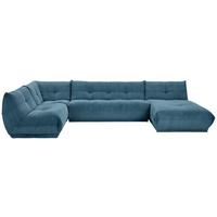 Wohnlandschaft Giselle Petrol Cord - Petrol, Trend, Textil (210/390/185cm) - Livetastic