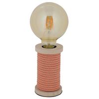 Tischlampe Max Orange/Weiß mit Kippschalter - Naturfarben/Orange, Design, Holz/Textil (7/12cm) - Näve