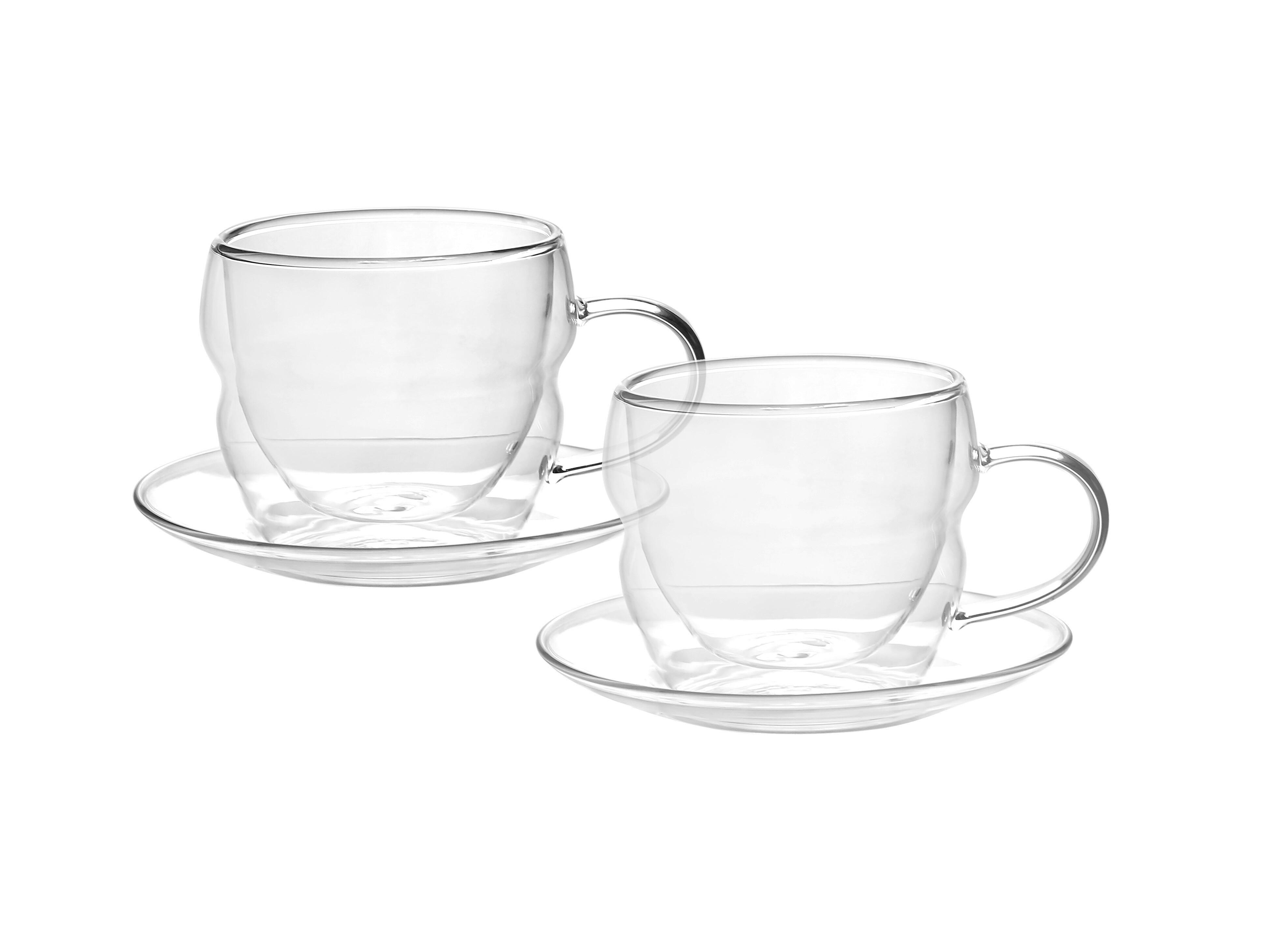 ŠÁLEK A PODŠÁLEK NA ESPRESSO COFFEE FUSION - čiré, Moderní, sklo (80ml) - Premium Living