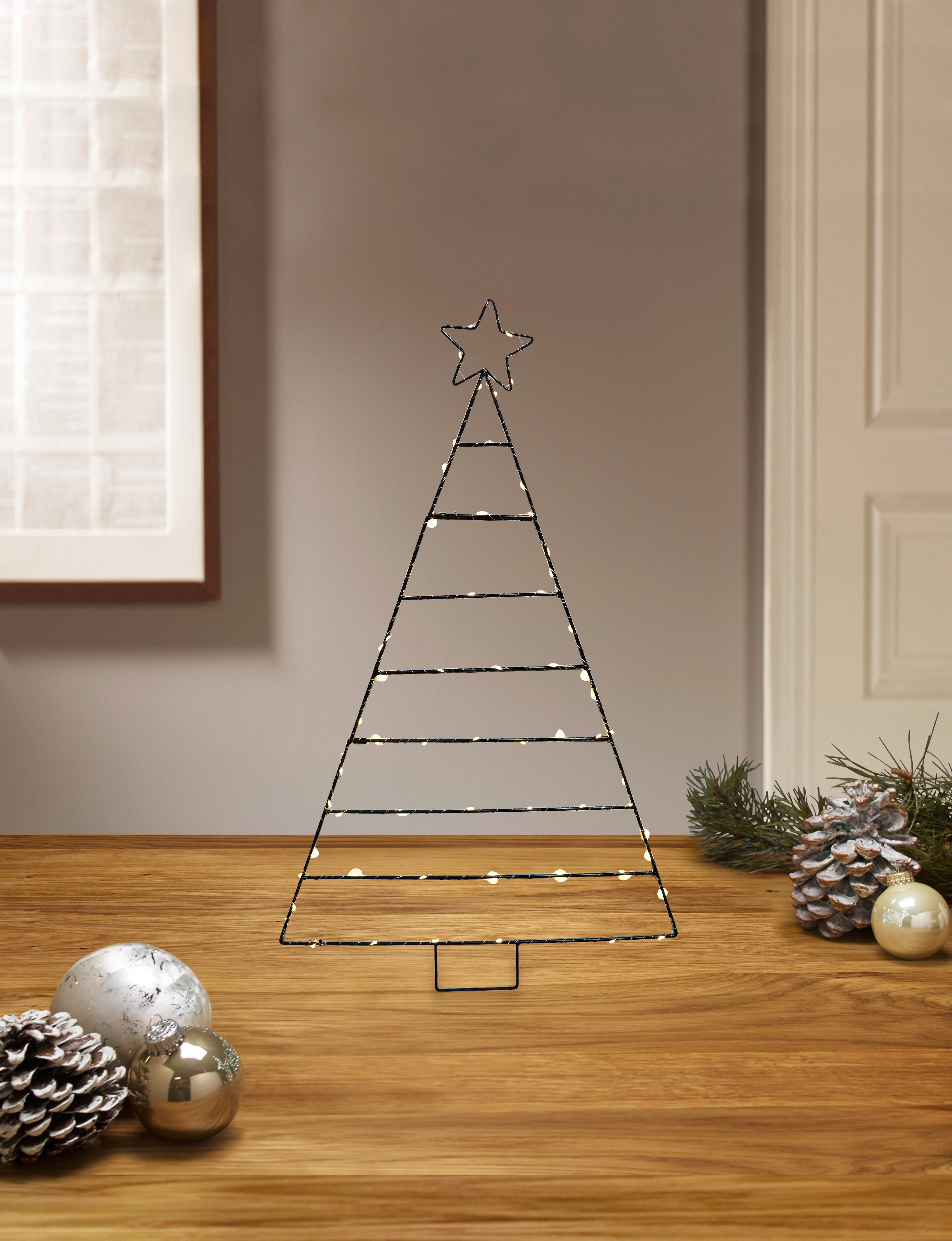 LED-Dekoleuchte Arthur Christbaum-Design mit Timer - Schwarz, ROMANTIK / LANDHAUS, Metall (48/80cm) - James Wood