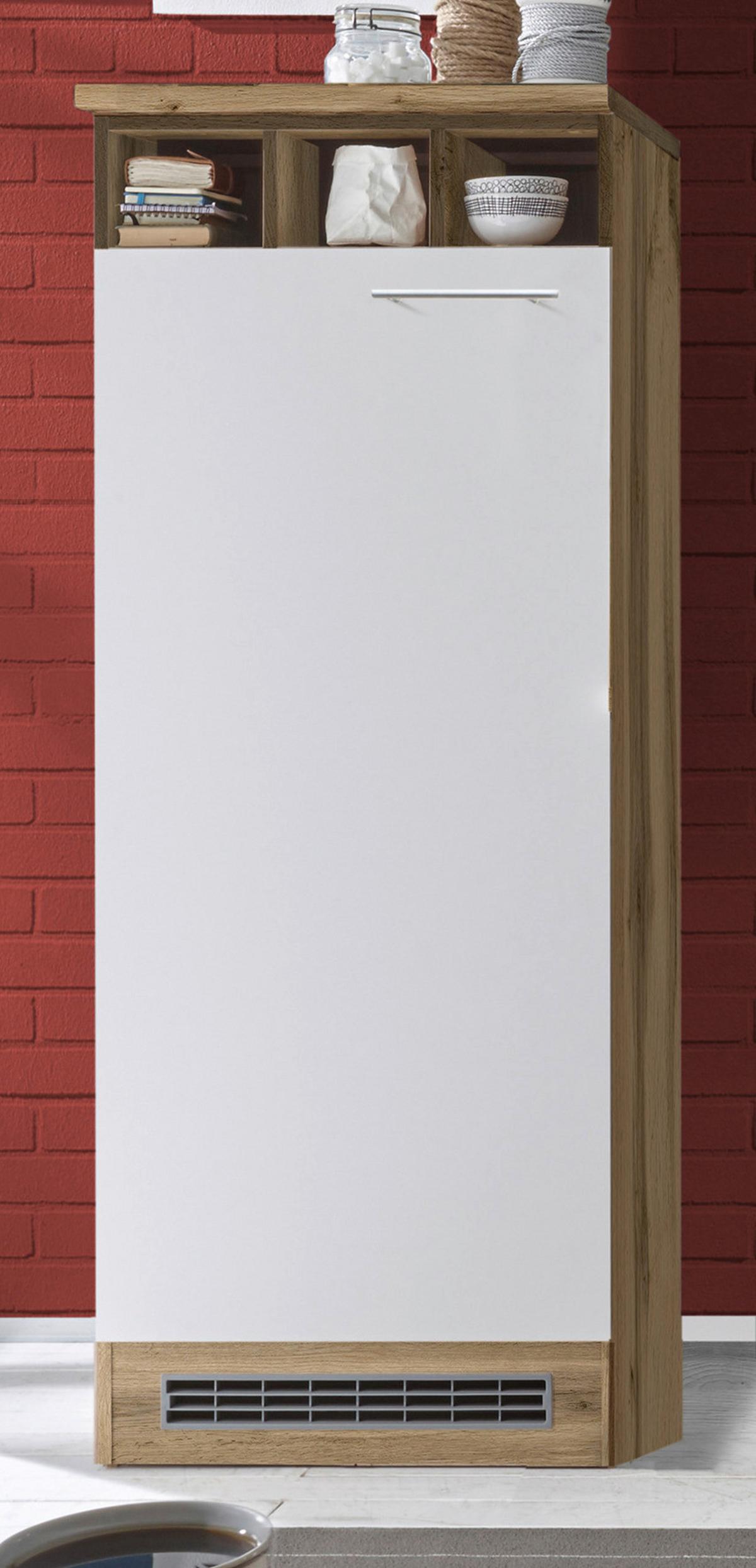 Küchenzeile ohne Geräte B: 310 cm Weiß/Wildeiche Dekor - Wildeiche/Weiß, Basics, Holzwerkstoff (310cm) - Respekta