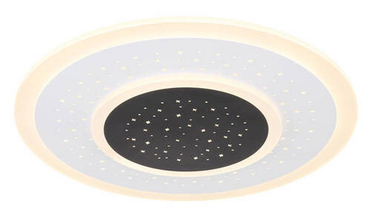 LED-Deckenleuchte 48133-44 - Opal/Schwarz, Design, Kunststoff/Metall (46/5,5cm) - Globo