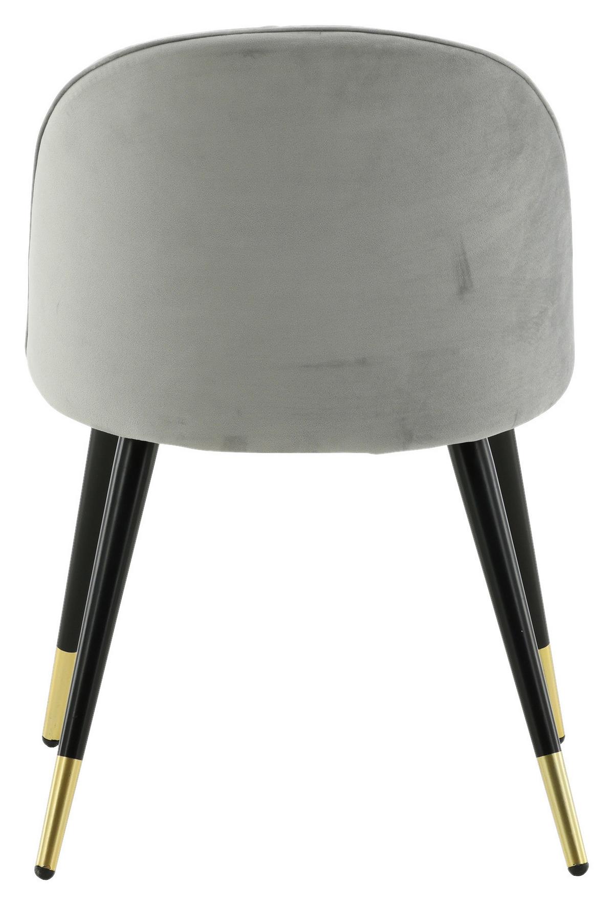 Stuhl-set Velvet - Hellgrau/Schwarz, Design, Textil/Metall (57/76.5/50cm) - Livetastic