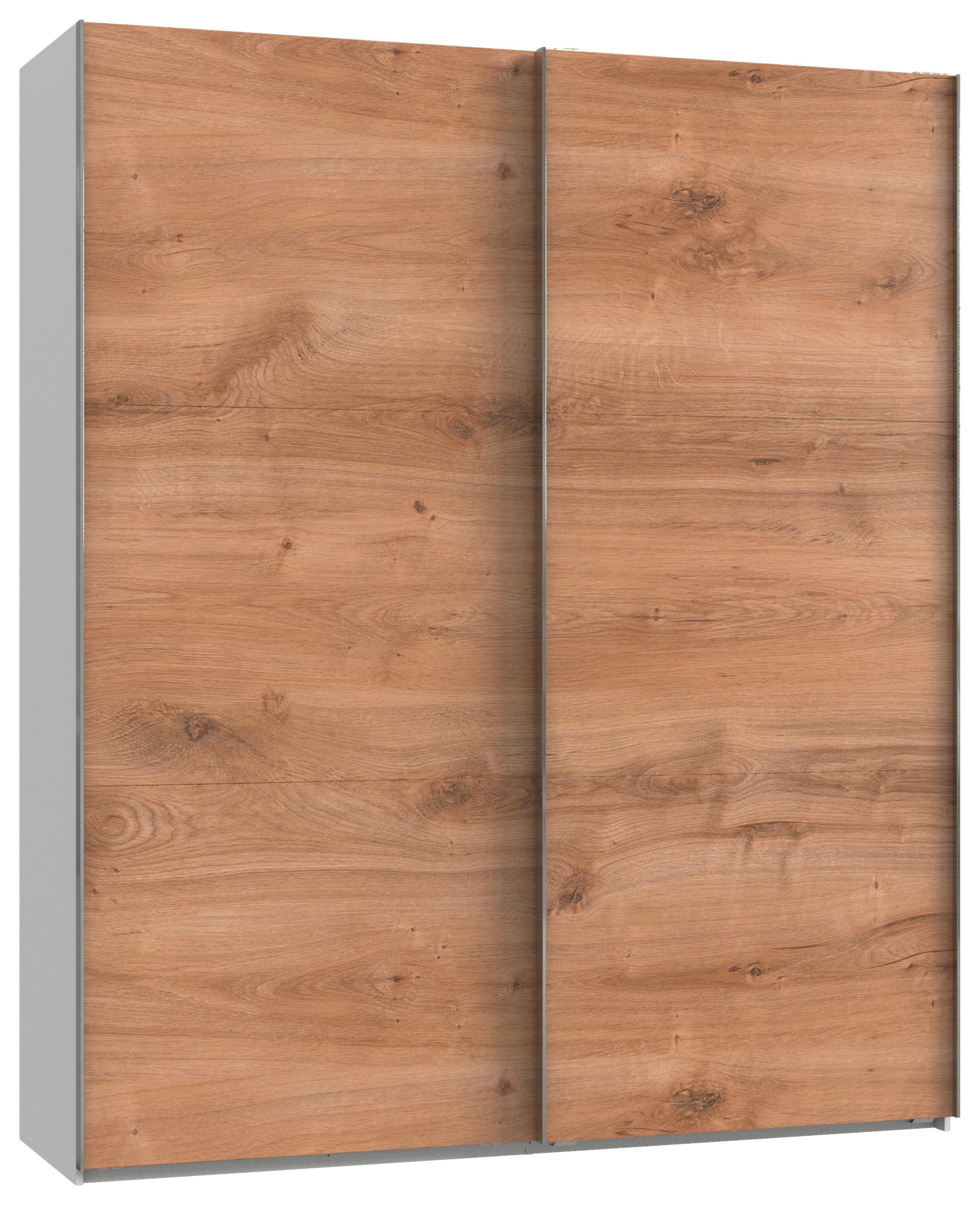 Schwebetürenschrank 200cm Level, Weiß/eiche Dekor - Eichefarben/Weiß, MODERN, Holzwerkstoff (200/236/65cm) - MID.YOU