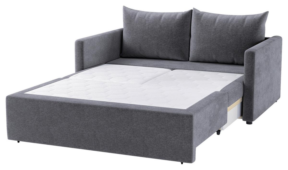 Schlafsofa Cologne Dunkelgrau B: 152cm - Dunkelgrau/Schwarz, Design, Textil (152/89/92cm) - MID.YOU
