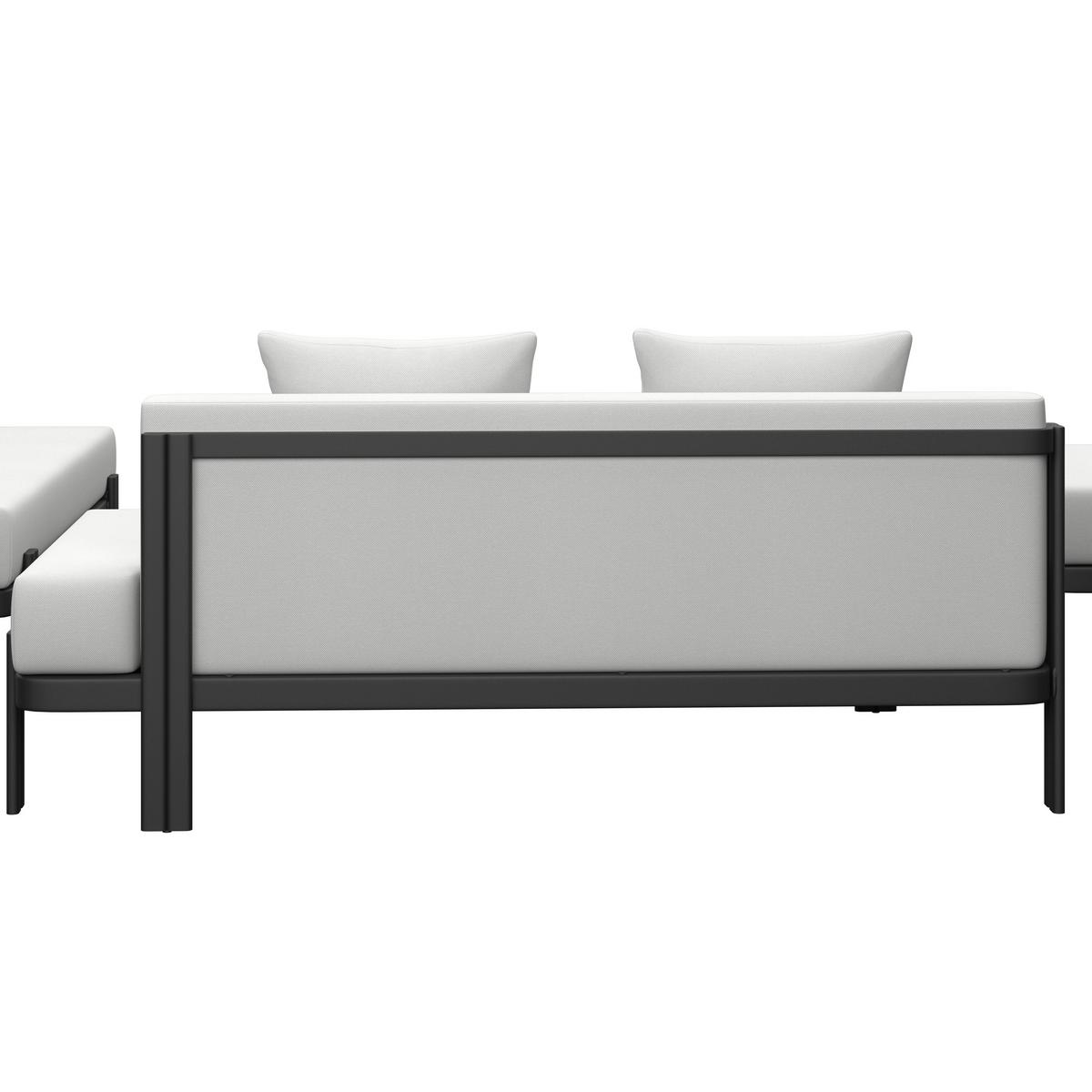 TERASOVÁ SEDACIA SÚPRAVA CHERRY - čierna/svetlosivá, Modern, kov/textil (265/73,5/265cm) - Bessagi Garden