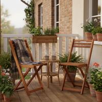 Gartensessel Klappbar 2er-Set Porto Echtholz - Naturfarben, KONVENTIONELL, Holz (40/82/49cm) - Gardenson