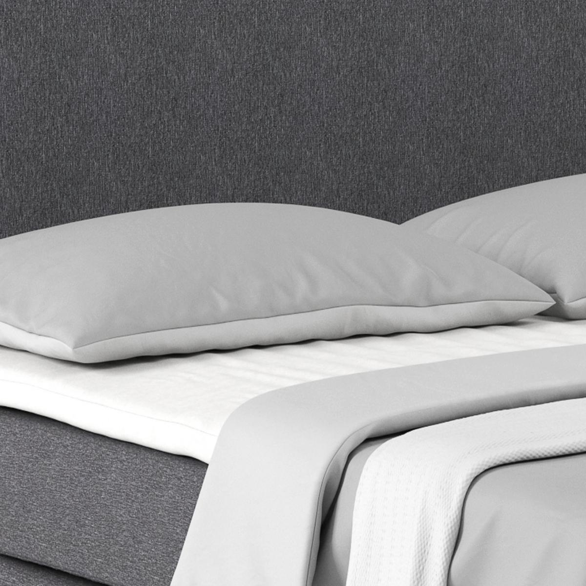 Posteľ Boxspring NERO 160x200 cm, tmavosivá - sivá/chrómová, Konventionell, kov/textil (160/200cm)