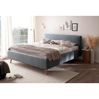 Polsterbett Mattis 160x200cm Blau, inkl. Bettkasten - Blau/Hellblau, Design, Holz/Textil (160/200cm) - Livetastic