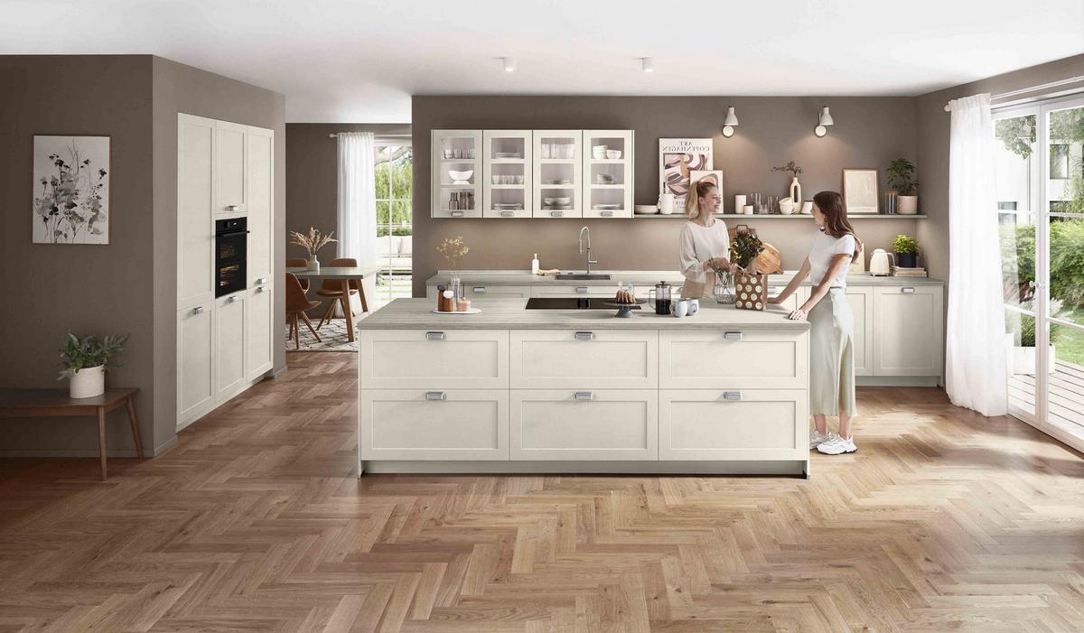 Einbauküche Neapel Frei Planbar Landhausstil - Sandfarben, MODERN, Holzwerkstoff - Vertico