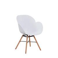 Armlehnstuhl Amalia Weiß mit Holzbeinen 2er-Set - Weiß, Design, Holz/Kunststoff (59/83,5/57,5cm) - Kayoom
