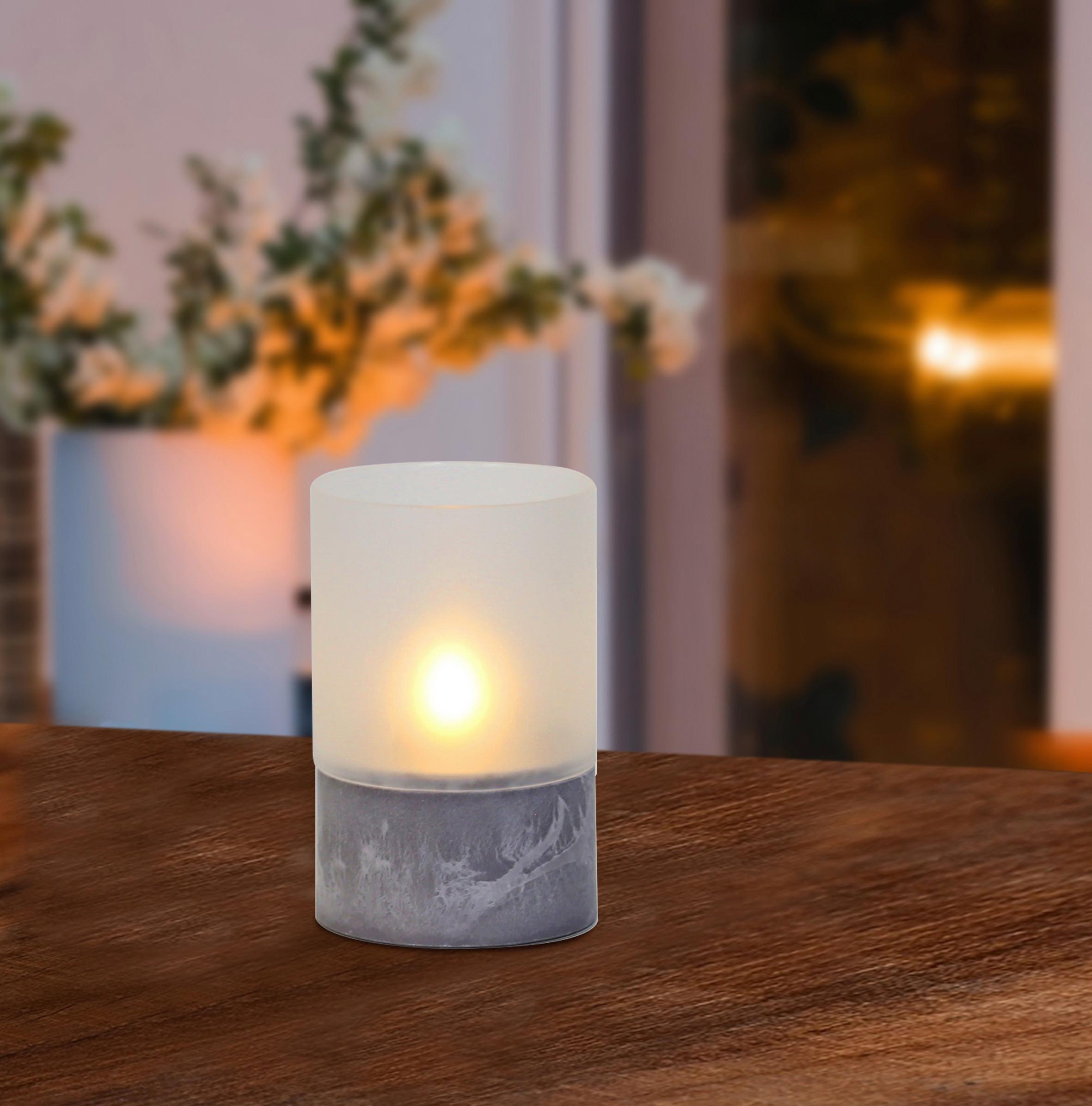 LED svíčka Malina, V: 12,5cm - šedá, Basics, sklo/keramika (8/12.5cm) - Modern Living