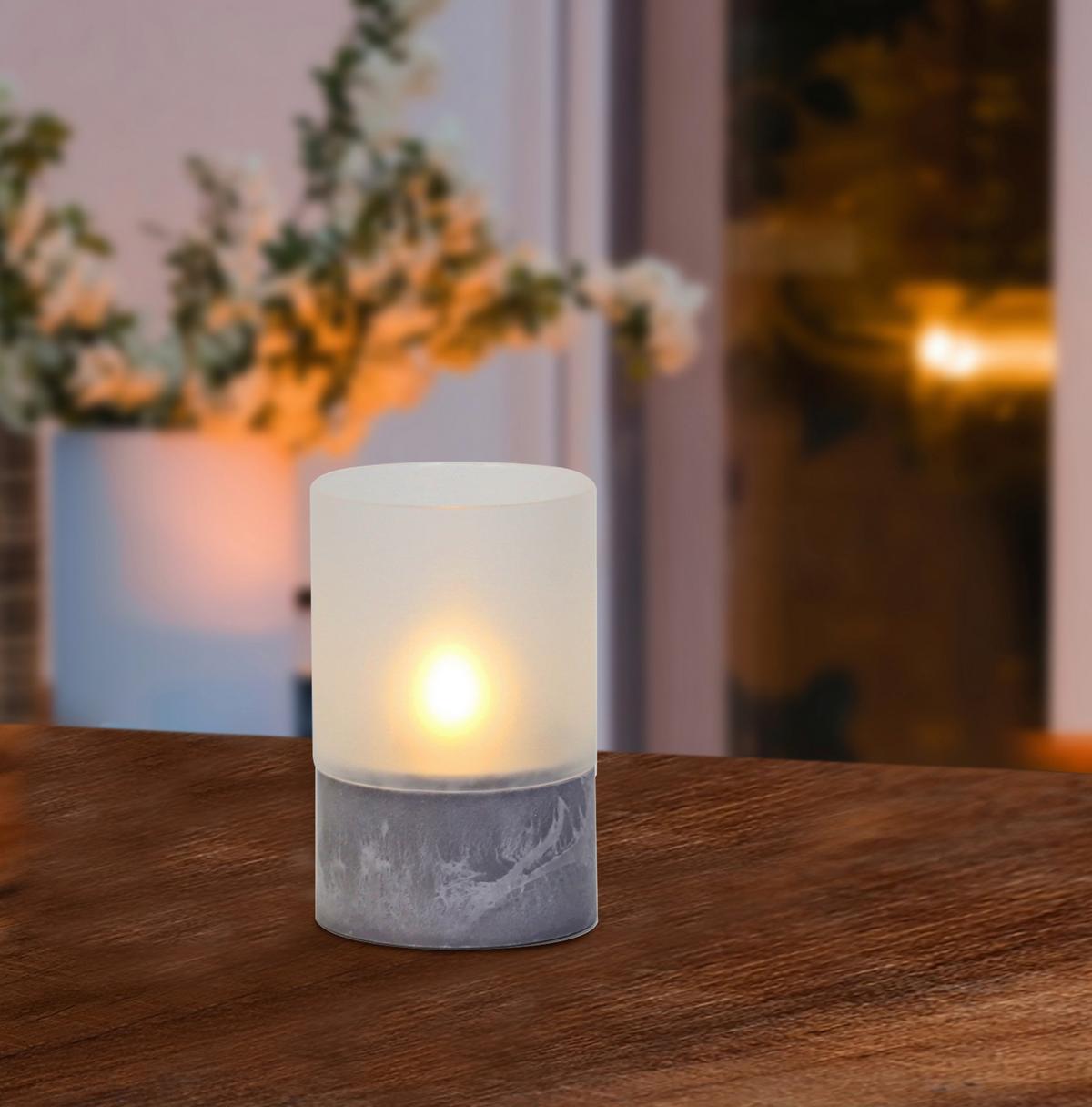 LED svíčka Malina, V: 12,5cm - šedá, Basics, sklo/keramika (8/12.5cm) - Modern Living