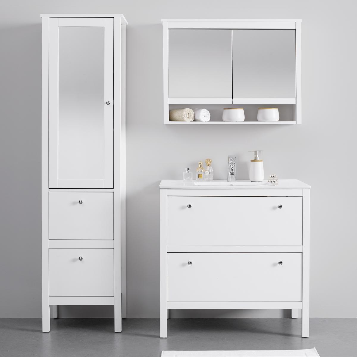 Spodná skrinka GINEVRA biela - biela/strieborná, Modern, kov (80/80/46cm) - Bessagi Home