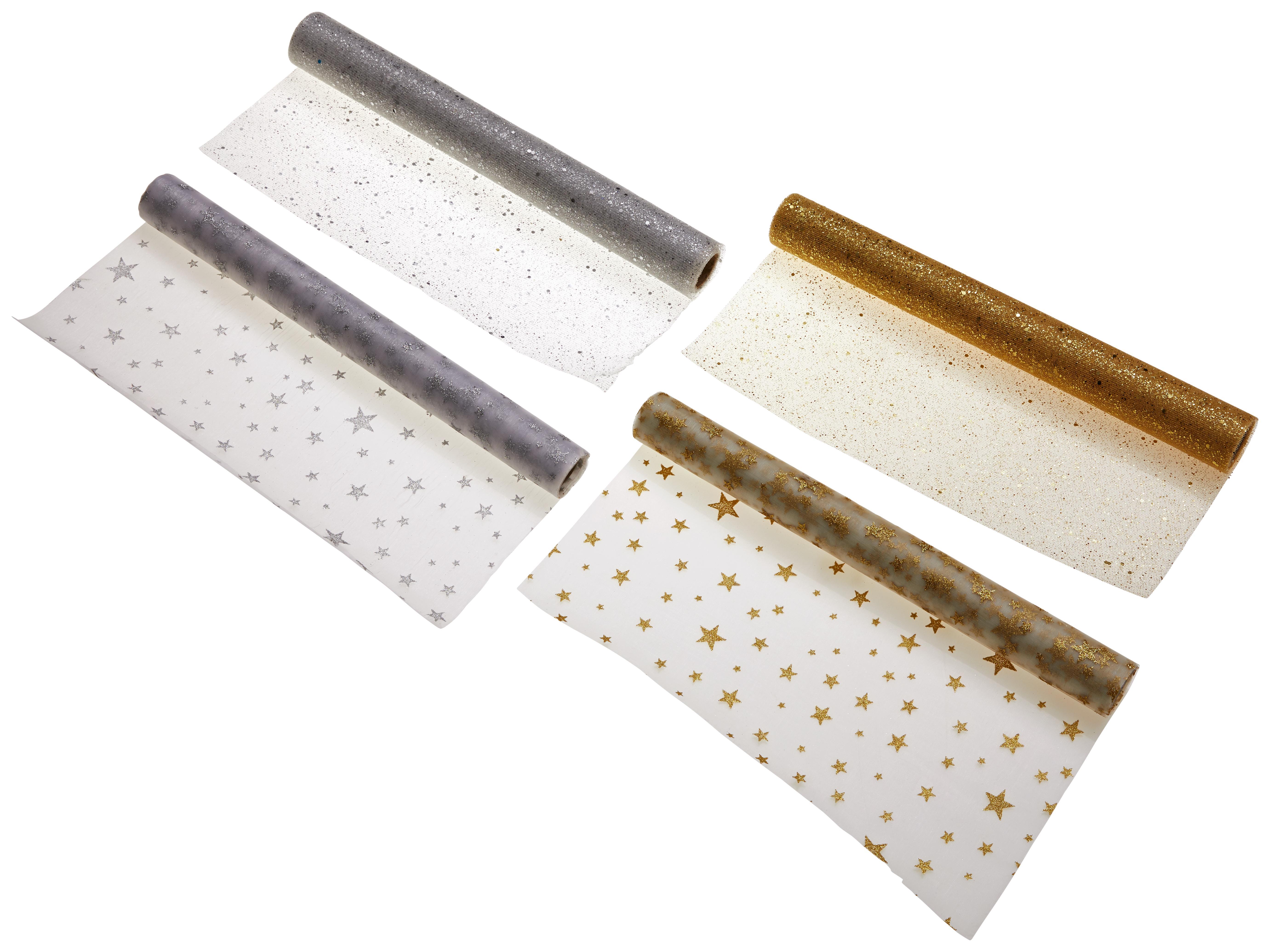 Dekoranyag 16152 - Arany/Ezüst, modern, Textil (300/36cm)