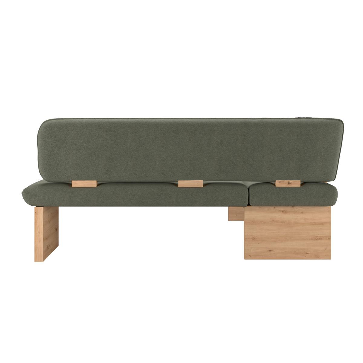 Eckbank Beluna Ii Webstoff Grün, B: 170cm - Eichefarben/Grün, KONVENTIONELL, Holz/Textil (170/212cm) - James Wood