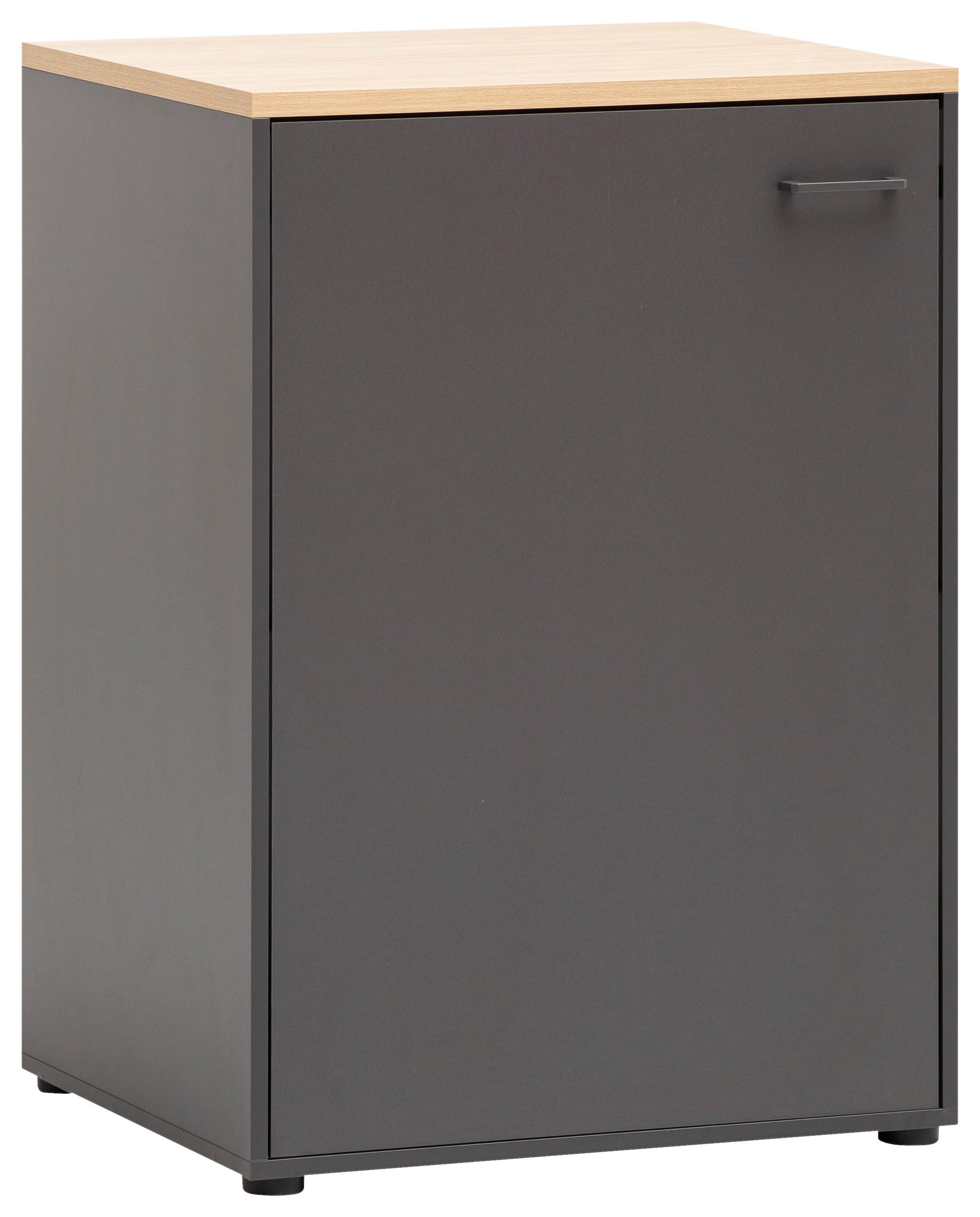 Mehrzweckschrank Antharzit/eichefarben B:67,1cm - Eichefarben/Anthrazit, MODERN, Holzwerkstoff (67,1/95,8/60cm) - MID.YOU