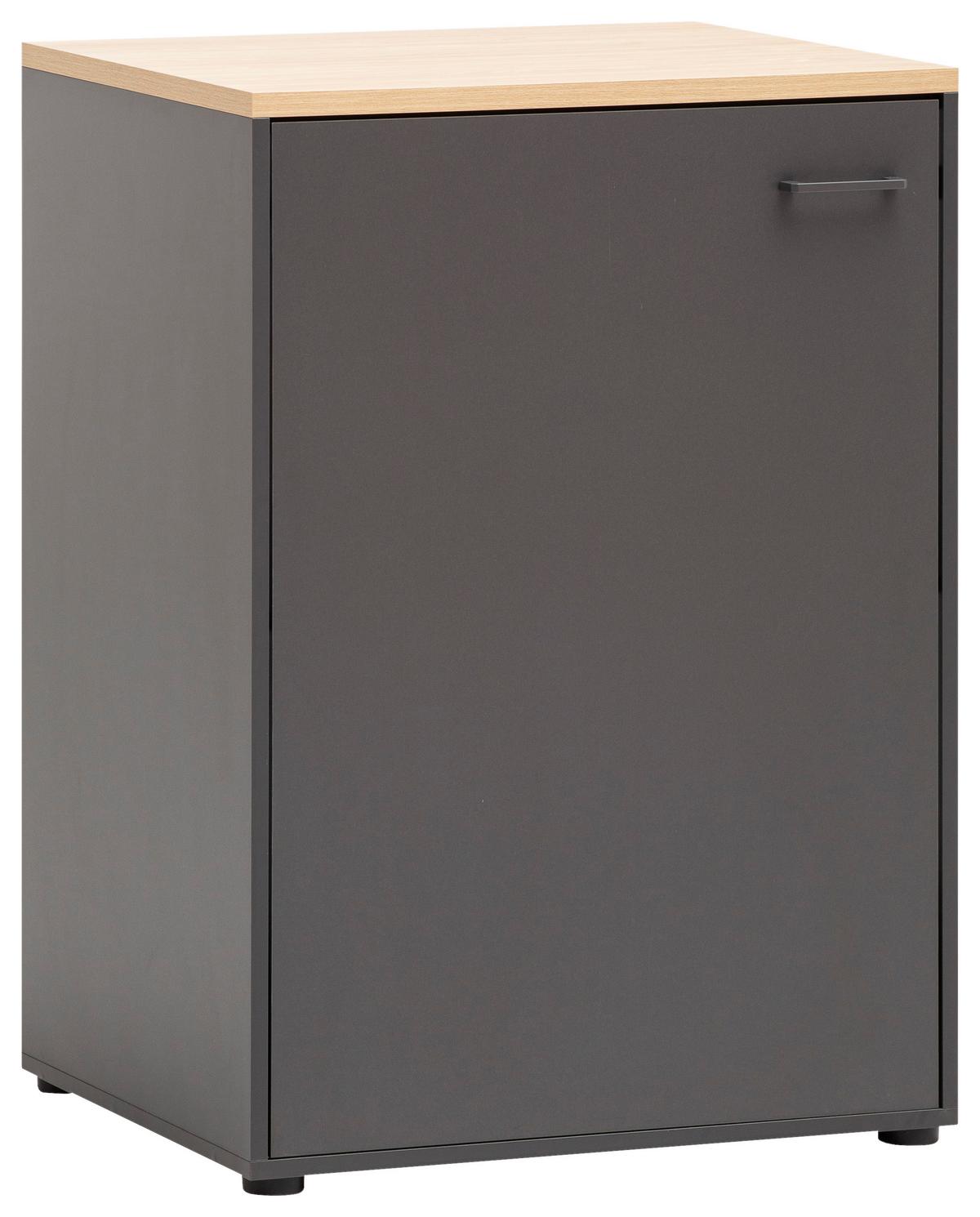 Mehrzweckschrank Antharzit/eichefarben B:67,1cm - Eichefarben/Anthrazit, MODERN, Holzwerkstoff (67,1/95,8/60cm) - MID.YOU