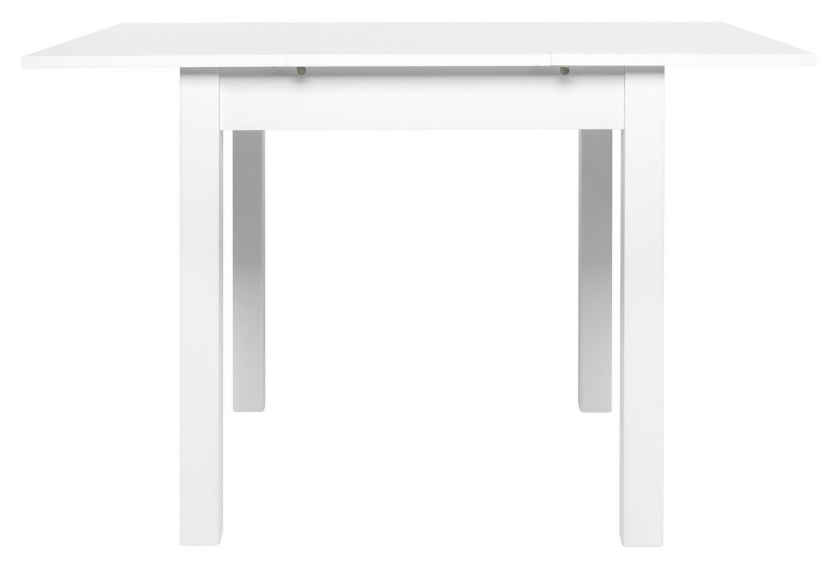 Esstisch ausziehbar Coburg 80-120x80 cm Weiß - Weiß, Design, Holzwerkstoff (80/80/76,5cm) - MID.YOU