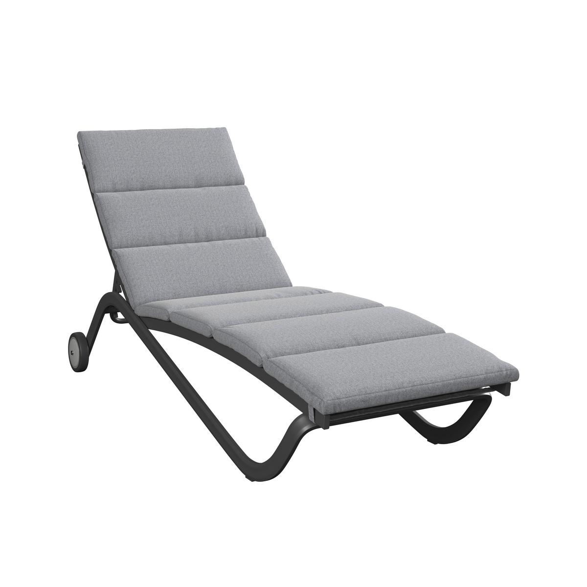 ZÁHRADNÉ LEŽADLO OTTI - sivá/antracitová, Basics, kov/textil (211/44/75cm) - Mömax