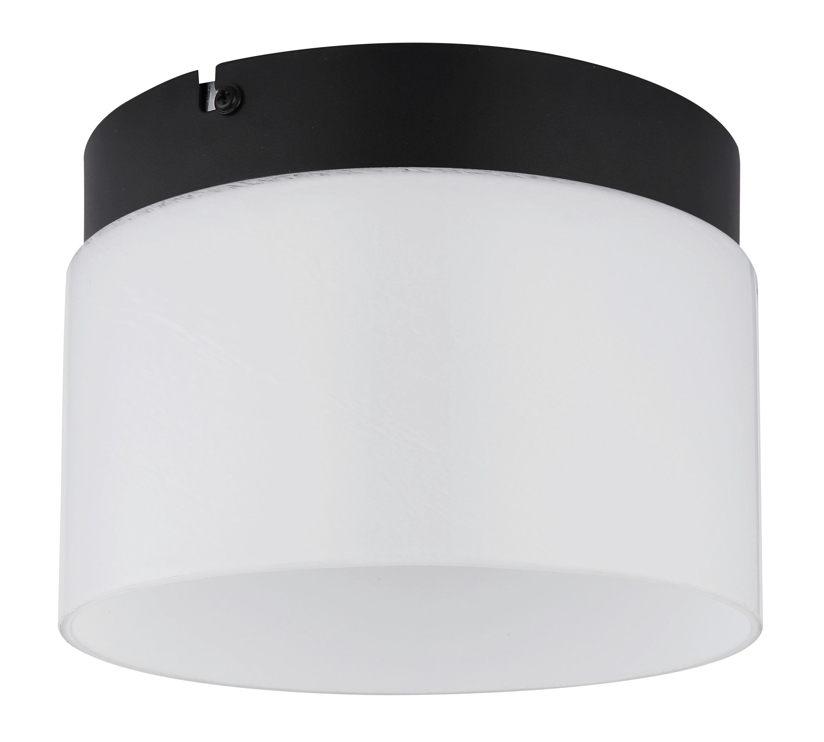 LED-Deckenleuchte Trenton Schwarz Weiß D: 20 cm - Schwarz/Weiß, Design, Glas/Metall (20/14cm) - Globo