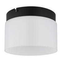 LED-Deckenleuchte Trenton Schwarz Weiß D: 20 cm - Schwarz/Weiß, Design, Glas/Metall (20/14cm) - Globo