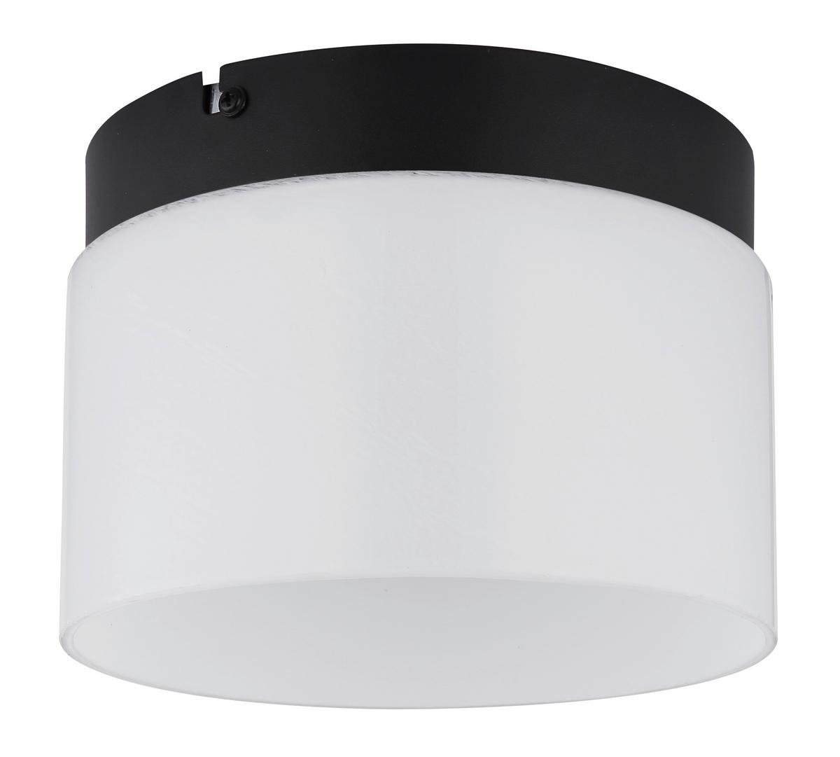LED-Deckenleuchte Trenton Schwarz Weiß D: 20 cm - Schwarz/Weiß, Design, Glas/Metall (20/14cm) - Globo