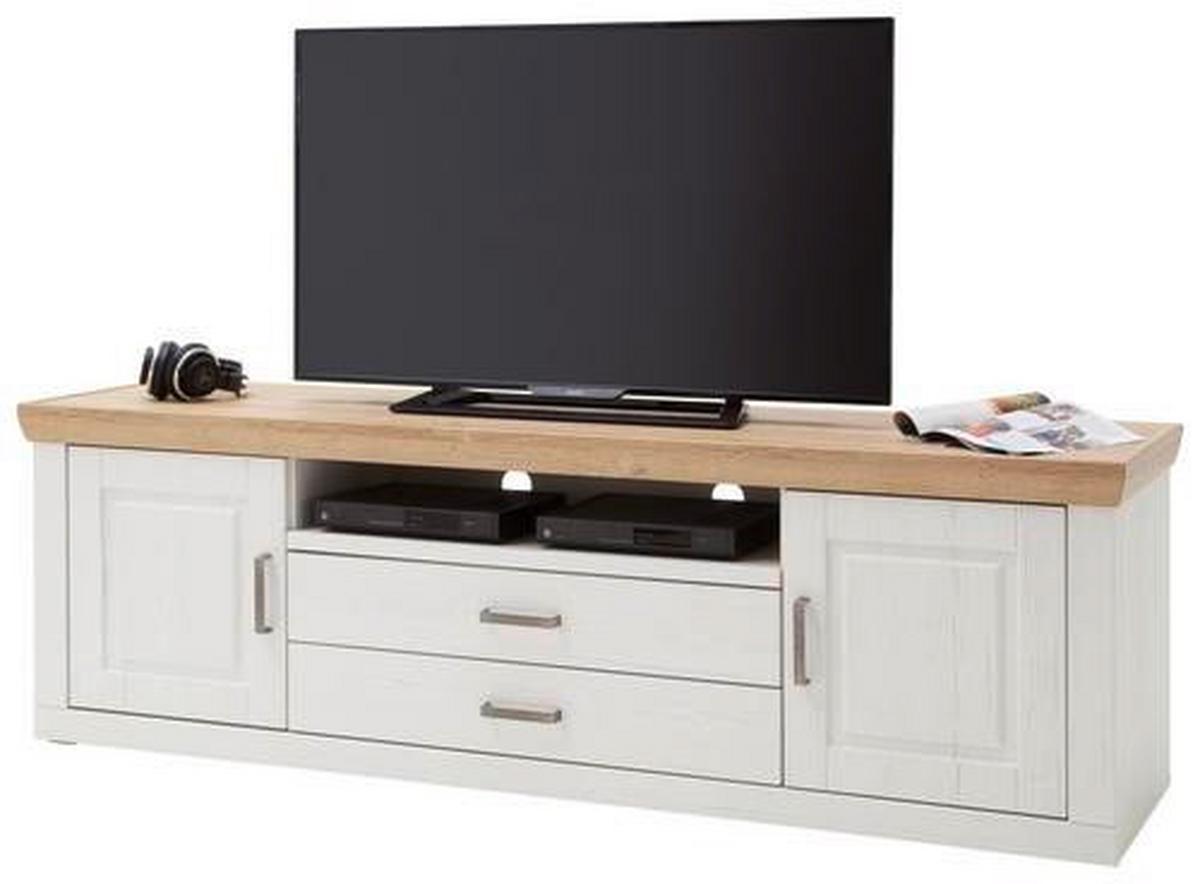 TV-Lowboard Brixen B: 198 cm Eichefarben/Pinienfarben - Eichefarben/Schwarz, LIFESTYLE, Holzwerkstoff (198/63/52cm) - Landscape