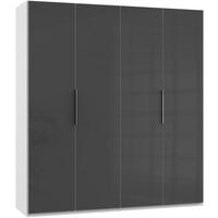 Drehtürenschrank 200cm Level, Grau/weiß - Weiß/Grau, MODERN, Glas/Holzwerkstoff (200/216/58cm) - MID.YOU