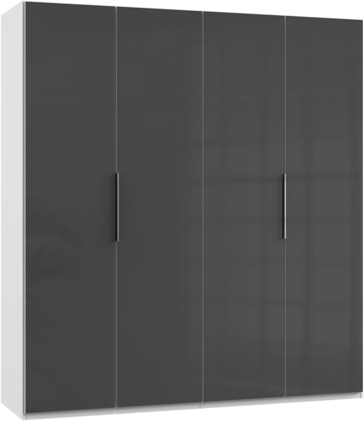Drehtürenschrank 200cm Level, Grau/weiß - Weiß/Grau, MODERN, Glas/Holzwerkstoff (200/216/58cm) - MID.YOU