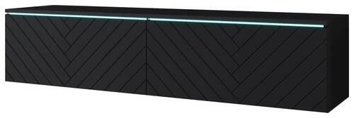 Nízka komoda s LED osvetlením 140cm - čierna/sivá, Basics, kompozitné drevo/plast (140/30/33cm) - P & B