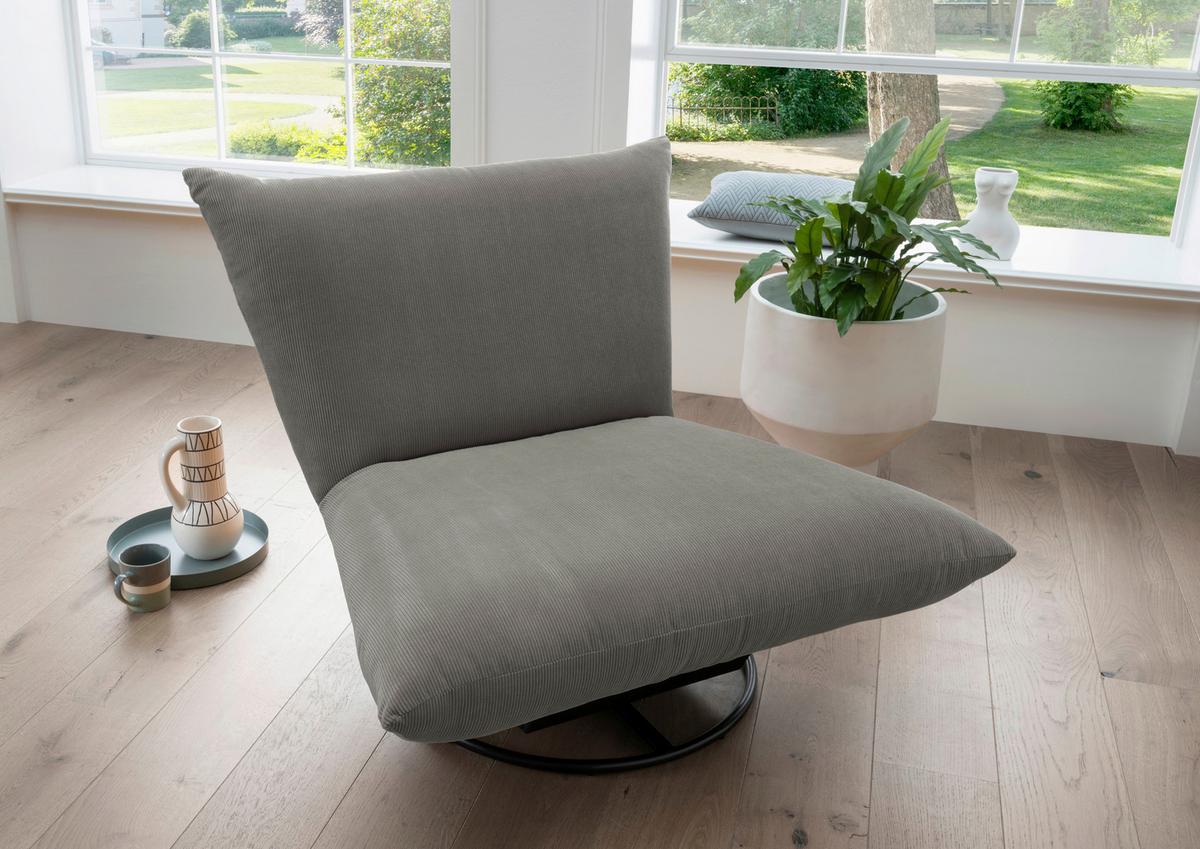 Relaxsessel Cremona Polyester Silberfarben - Silberfarben/Schwarz, Design, Textil (100/78/96cm) - Livetastic