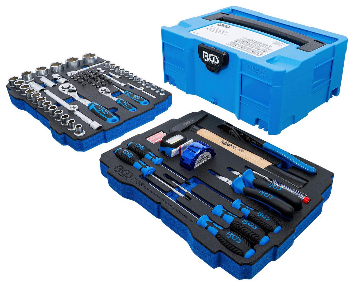 Steckschlüsselsatz Hammer-Zangen-Schraubendreher - Blau, Basics (41,8/30,3/16,6cm)