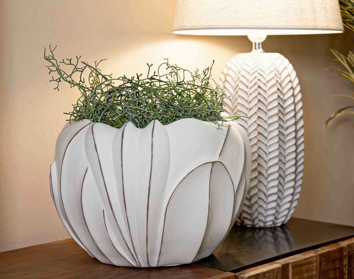 Vase Gardy Weiß B: 34,5 Cm - Weiß, Basics, Kunststoff (34,5/23,5/34,5cm)