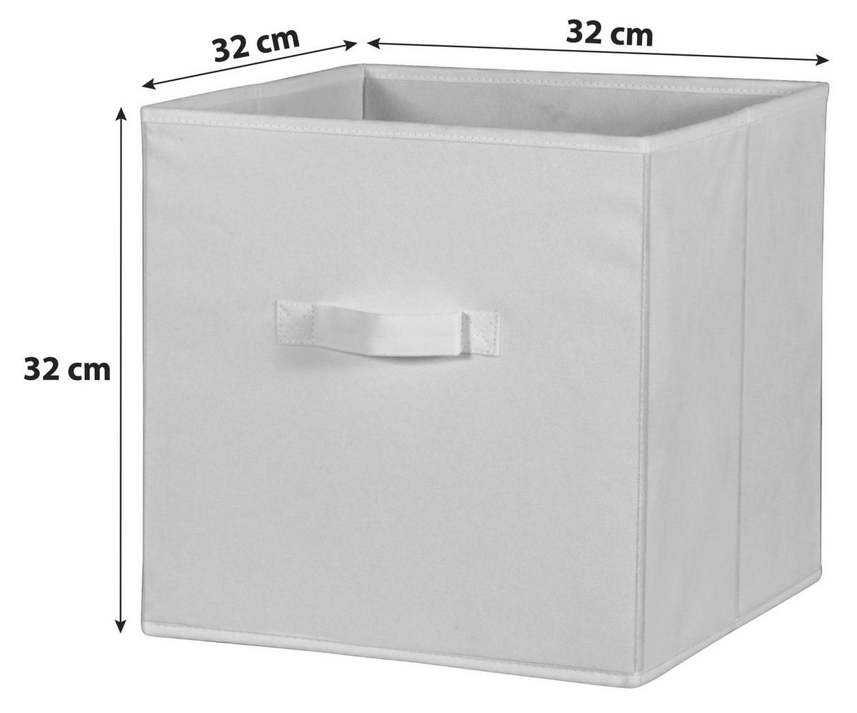 SKLADACÍ BOX CLIFF 3 - biela, Modern, textil (32/32/32cm)