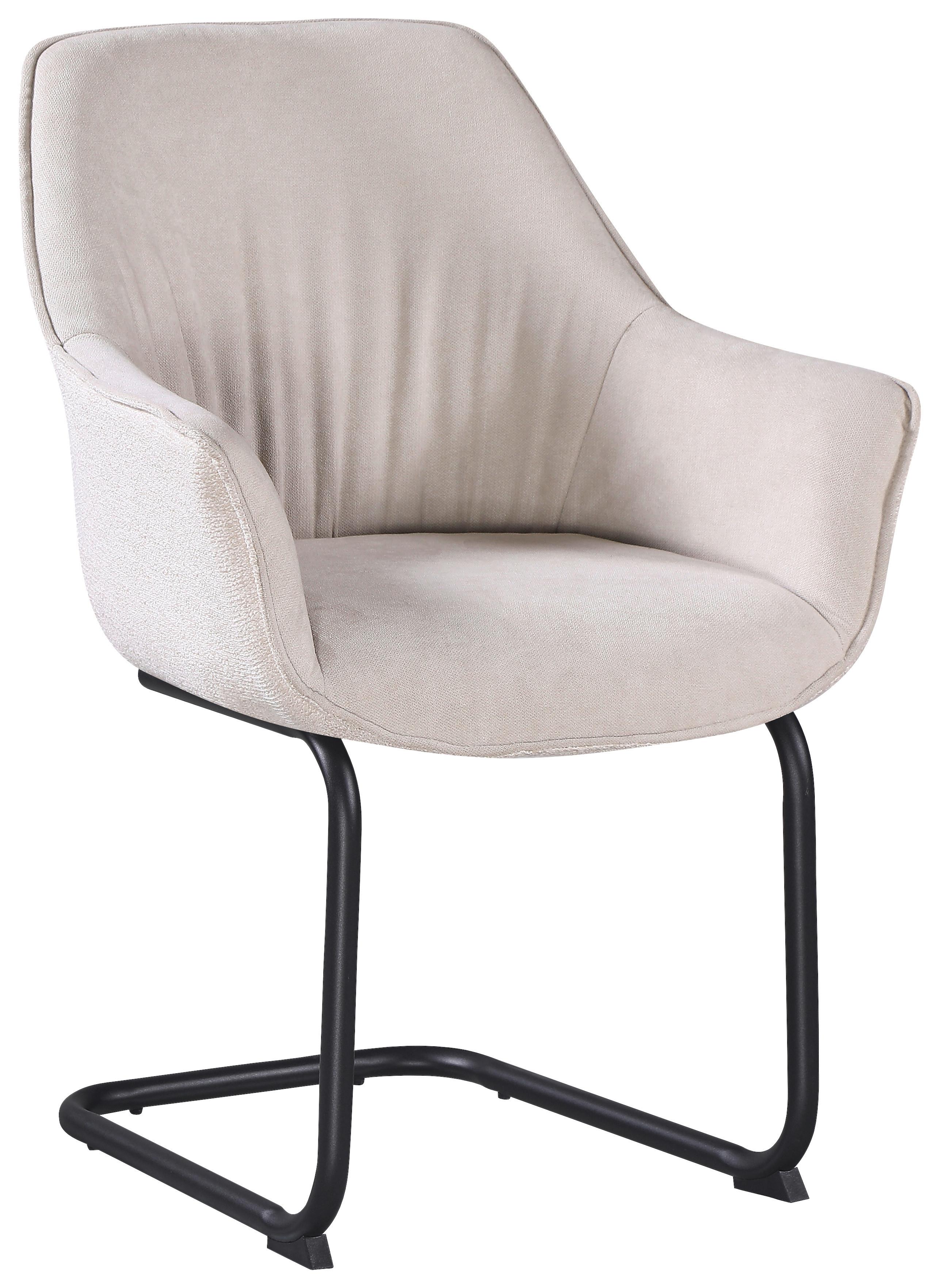 ŽIDLE S PODRUČKAMI NOVA - černá/béžová, Moderní, kov/textil (64/87/60cm) - Premium Living