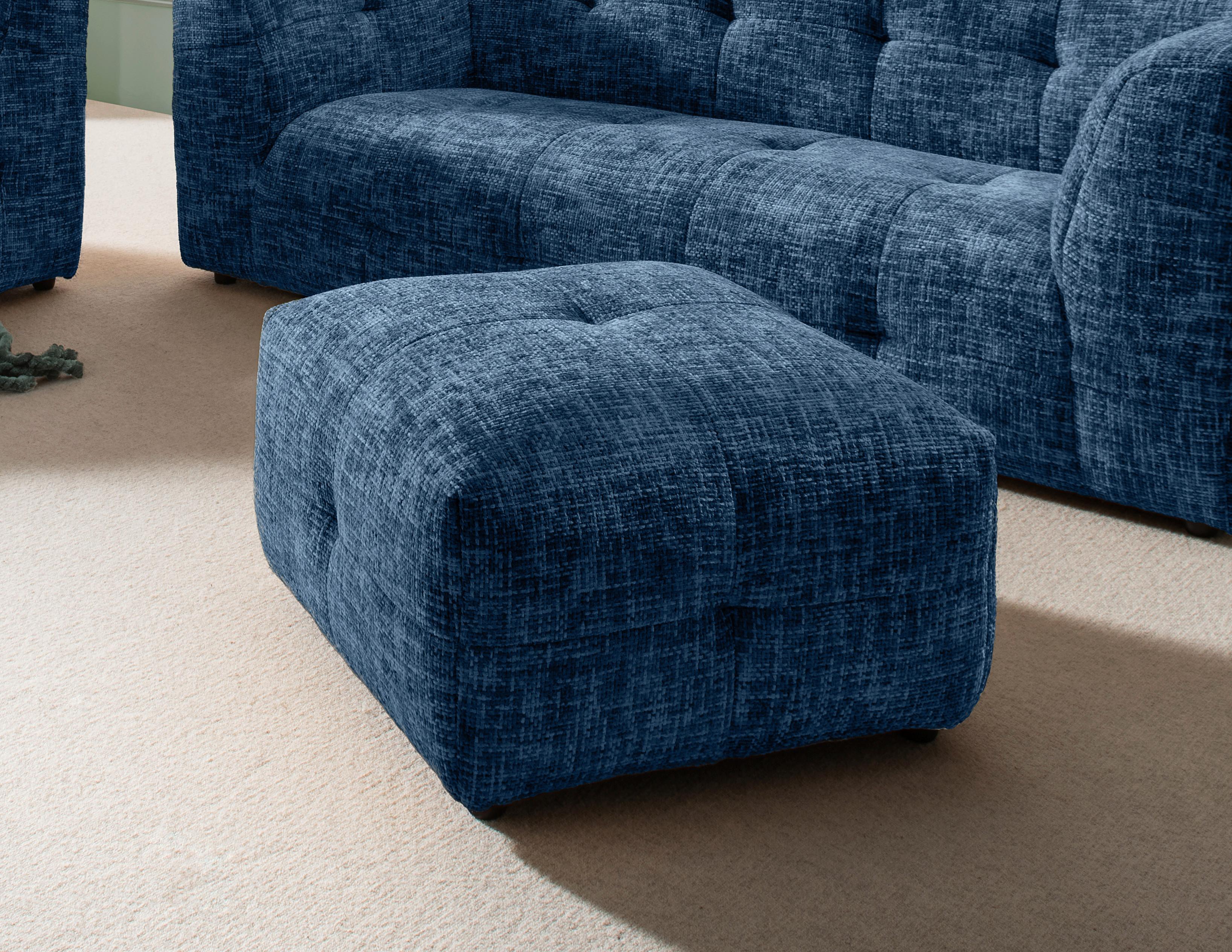 Hocker Velice, Blau B: 72 Cm - Blau/Schwarz, Design, Textil (72/44/72cm) - Livetastic