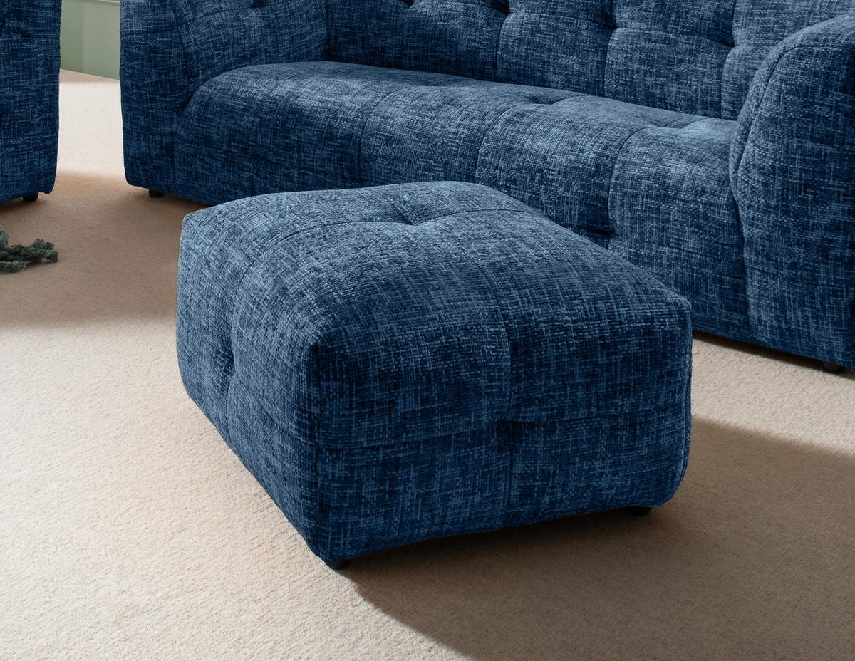 Hocker Velice, Blau B: 72 Cm - Blau/Schwarz, Design, Textil (72/44/72cm) - Livetastic