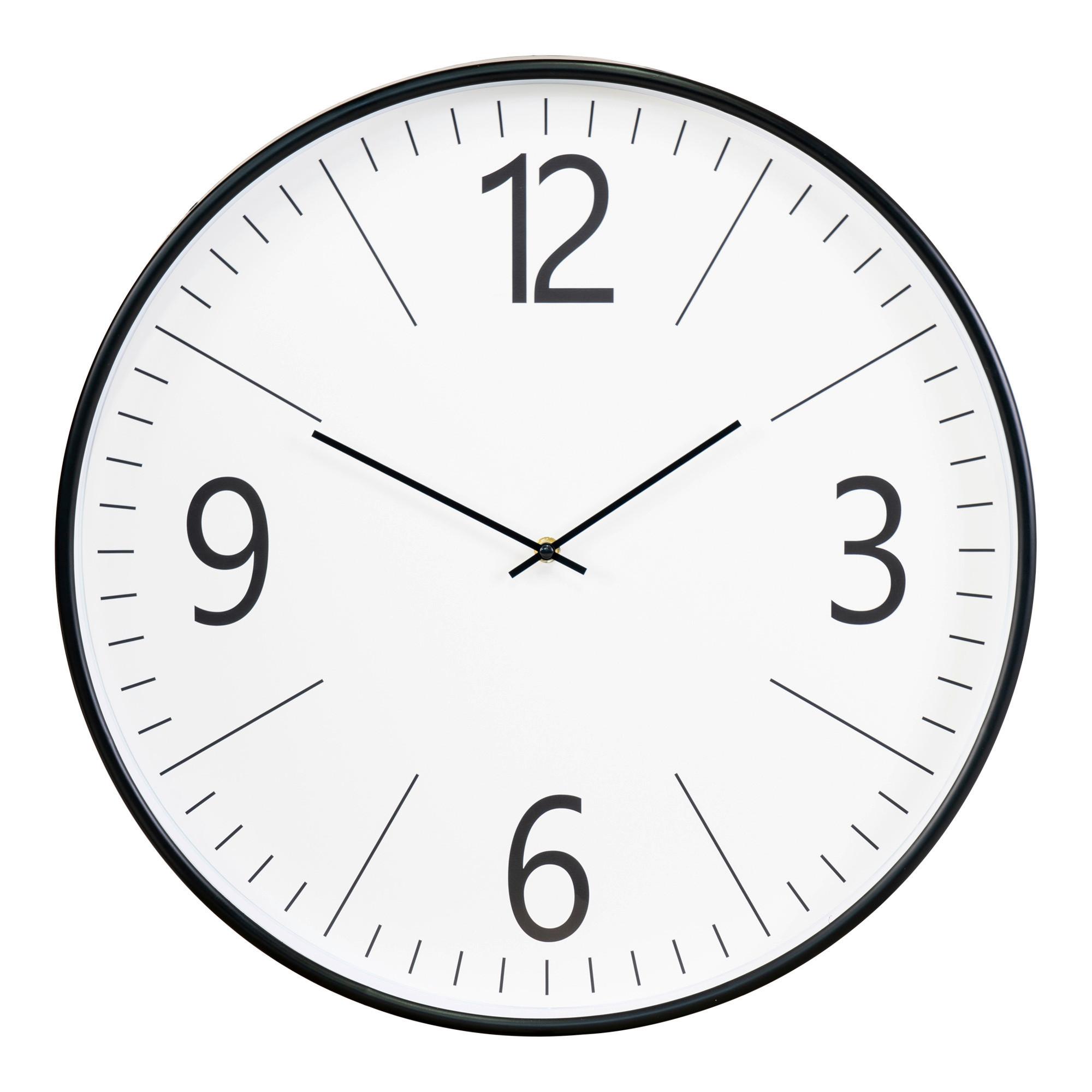 Wanduhr Biel Schwarz Weiß B: 51 cm - Schwarz/Weiß, Design, Glas/Kunststoff (51/51/5cm)