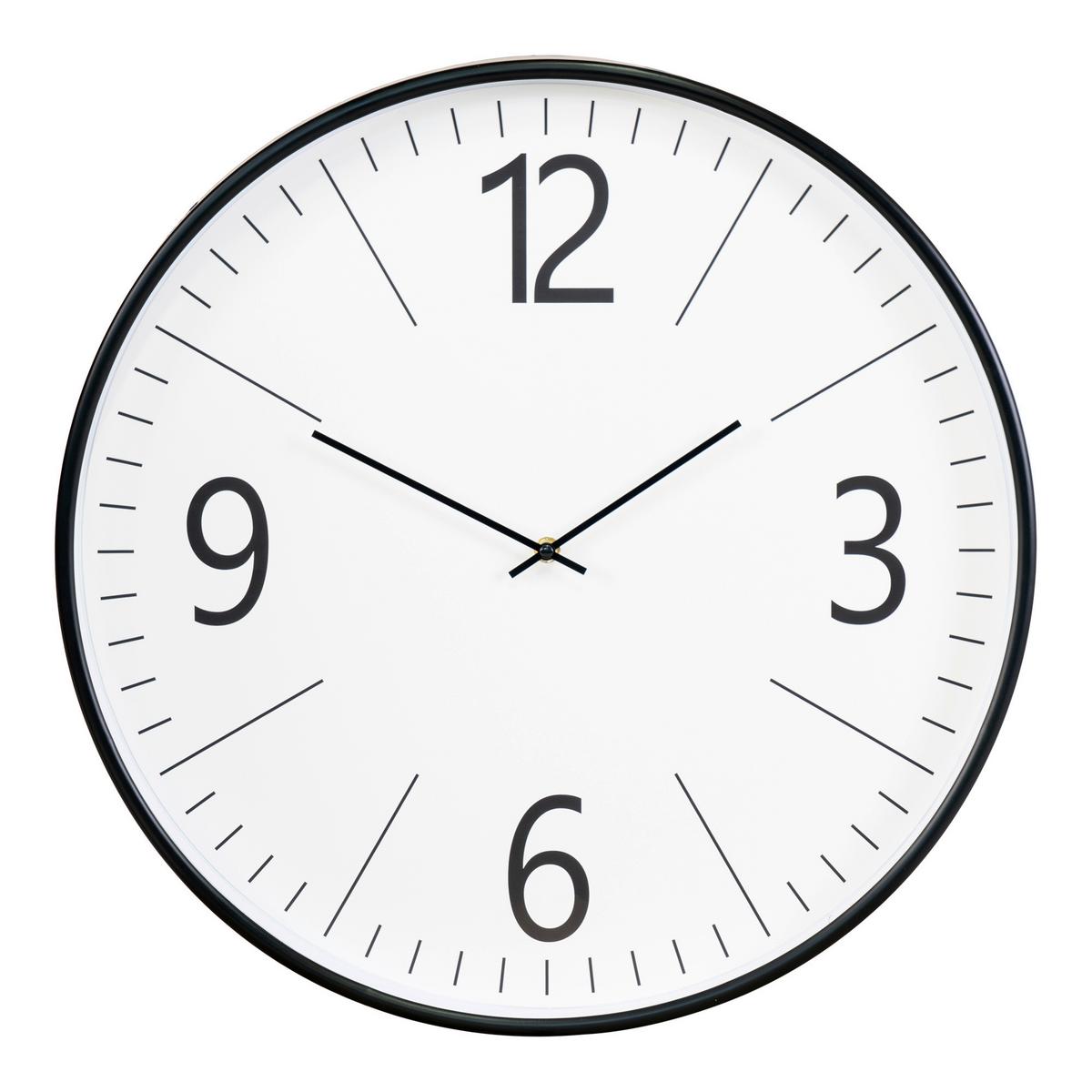 Wanduhr Biel Schwarz Weiß B: 51 Cm - Schwarz/Weiß, Design, Glas/Kunststoff (51/51/5cm)