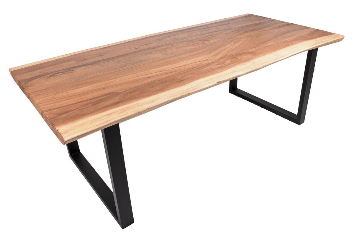 Gartentisch Tawan - Schwarz/Braun, Basics, Holz/Metall (220/100/75cm) - Gardenson