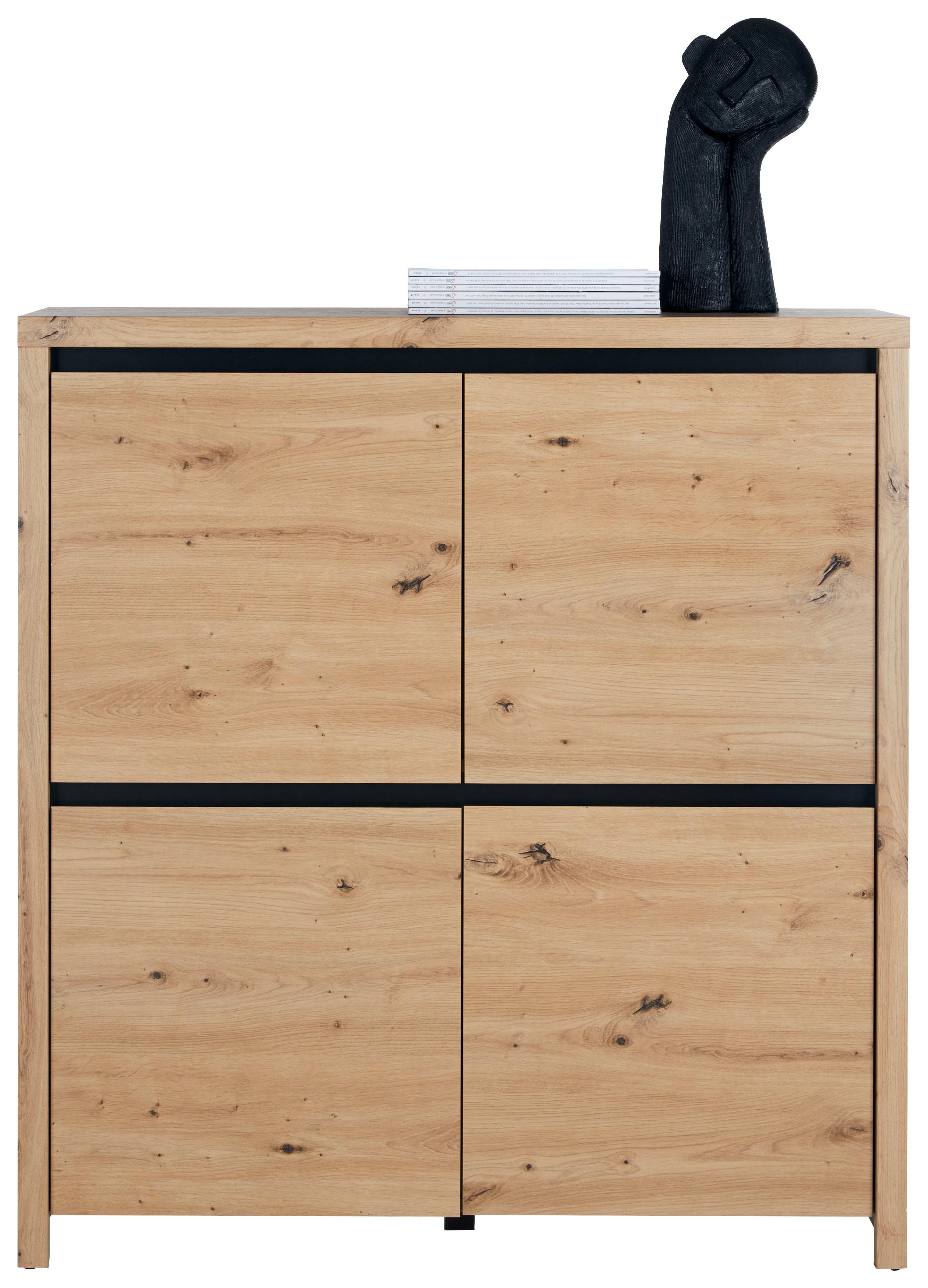 KOMODA LARIOS C -EXKLUSIV- - čierna/dub artisan, Modern, kompozitné drevo (105/112/40cm) - Mömax