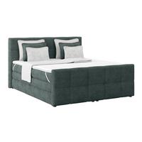 Boxspringbett mit Topper und Bettkasten 160x200 Medino - Blaugrau, KONVENTIONELL, Holz/Holzwerkstoff (160/200cm)